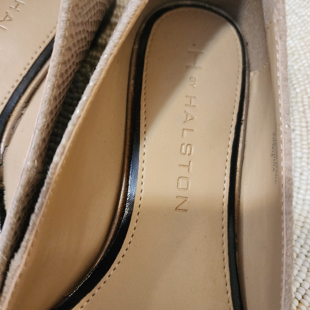 H By Halston Metallic Embossed Python Flats-Lucil… - image 3